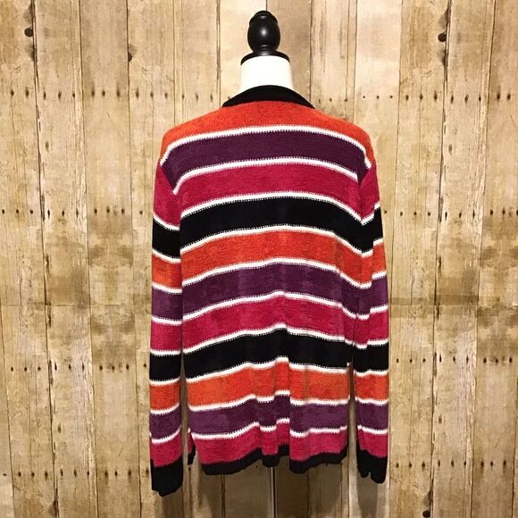 Sag Harbor Multicolored Striped Sweater XL - Picture 4 of 6